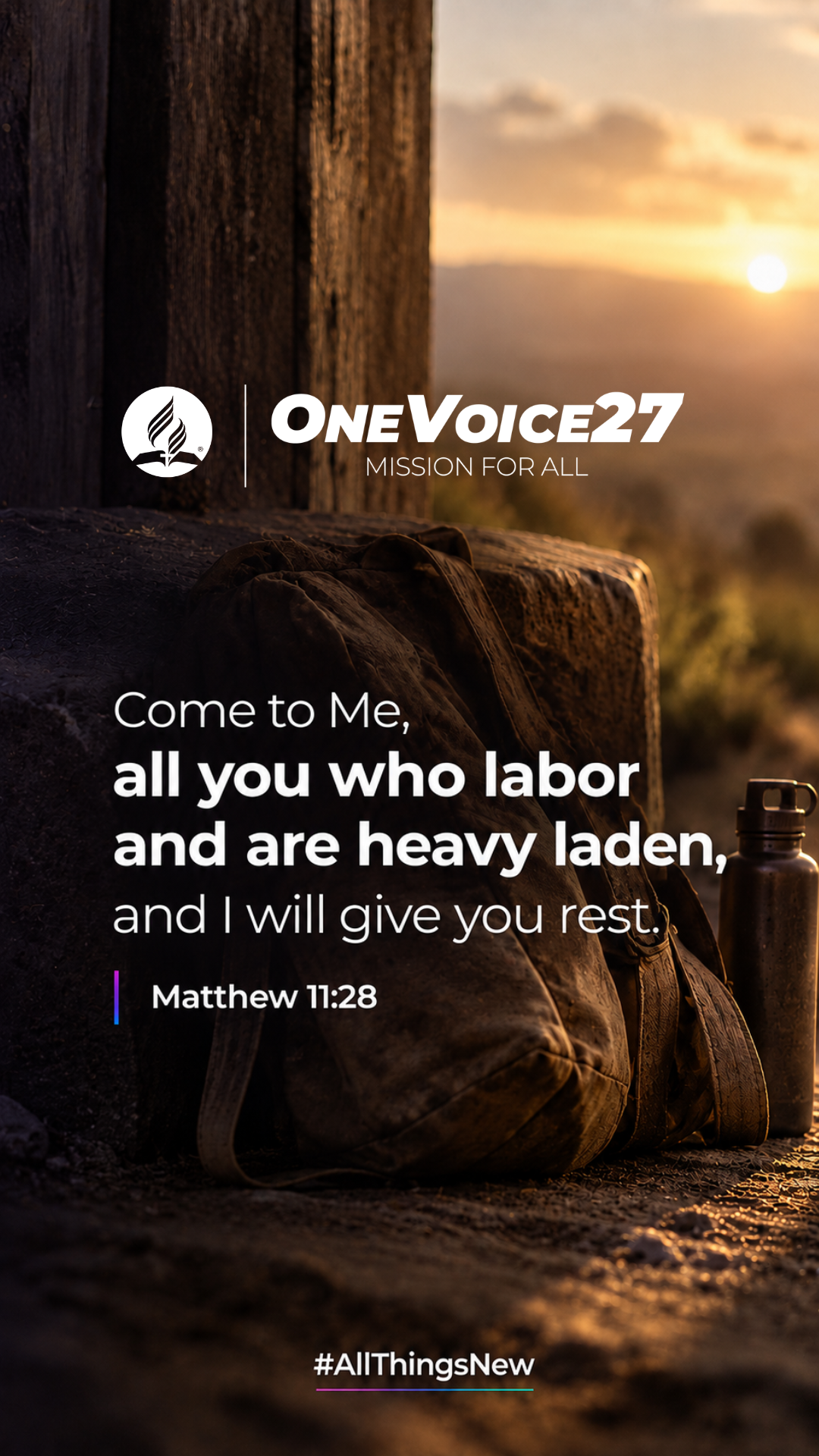 Come to Me — Matthew 11:28 OneVoice27 social graphic
